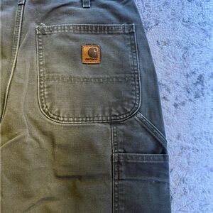 Vintage Carhartt Baggy Olive Green B11 Carpenter Pants